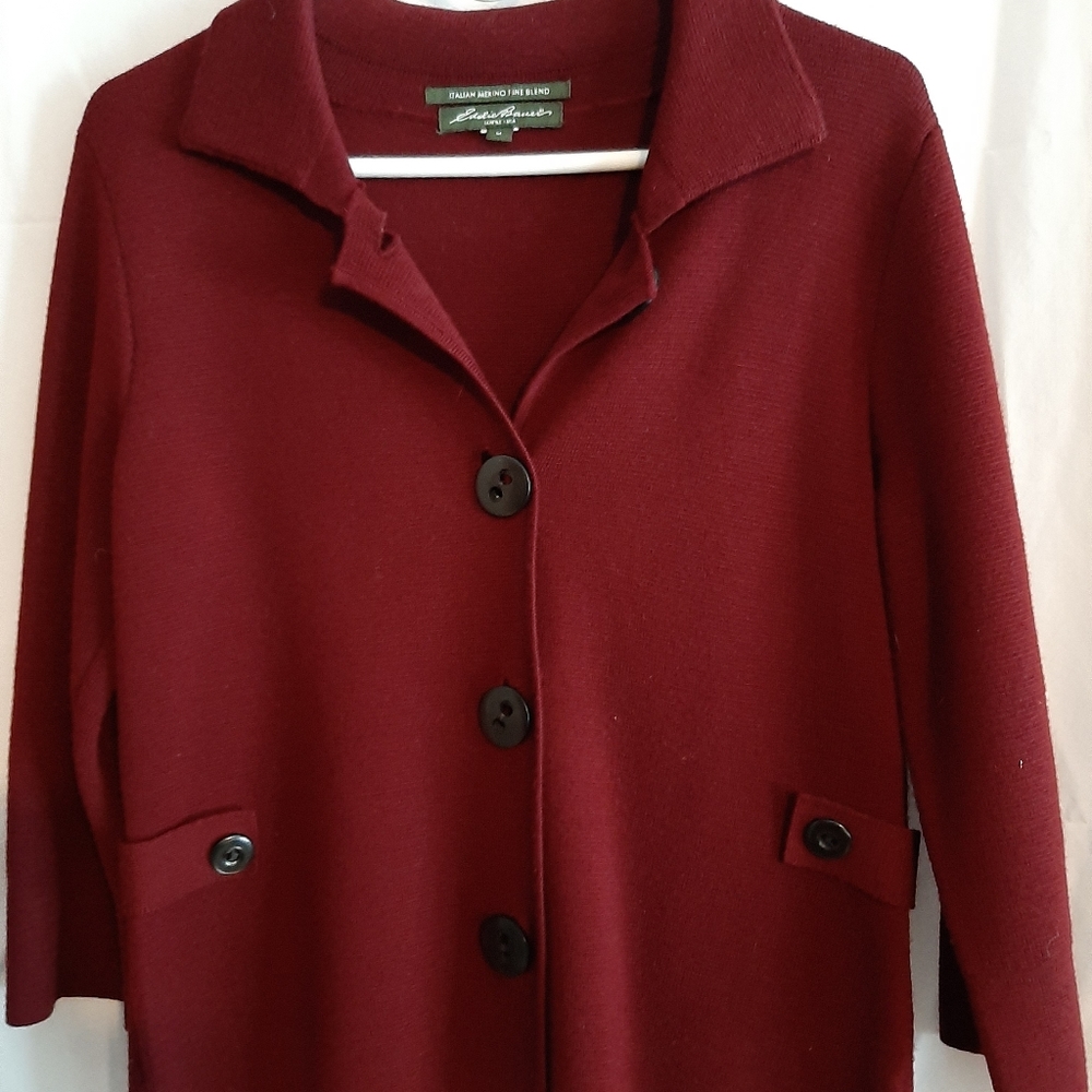 Deep burgundy wool sweater